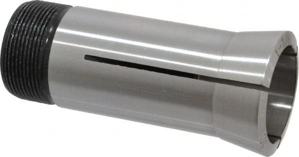 Interstate - 1-1/8 Inch 5C Round Collet - 3.28" Overall Length, 1.041-24 Internal Thread Size, Steel, 0.0005 Inch TIR - Exact Tooling