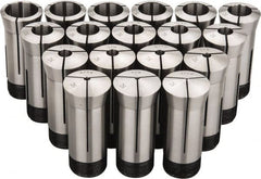 Interstate - 18 Piece, 1/16" to 1-1/8" Capacity, 5C Round Collet Set - 0.0005" TIR - Exact Tooling