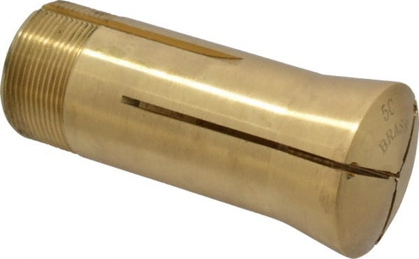 Interstate - 1-1/2 Inch Head Diameter, 1/16 Inch Pilot Hole, 5C Emergency Collet - 3.28" Overall Length, Brass, 0.0032 Inch TIR - Exact Tooling