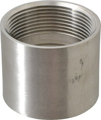 Merit Brass - 2-1/2" Grade 304 Stainless Steel Pipe Coupling - FNPT x FNPT End Connections, 150 psi - Exact Tooling