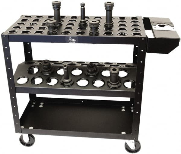 Big Bear Enterprises - 32 Tool Capacity, Optional Second Shelf Taper Econo Kart CNC Tool Cart - Exact Tooling