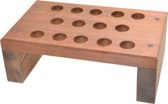 Made in USA - 14 Collet, R8 Wood Collet Rack and Tray - 6 Inch Wide x 3-3/8 Inch High x 10 Inch Long - Exact Tooling