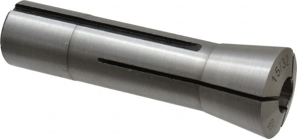 Interstate - 15/32 Inch Steel R8 Collet - 7/16-20 Drawbar Thread, 0.0007 Inch TIR - Exact Tooling