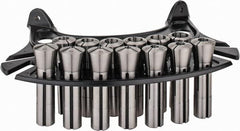 Interstate - 13 Piece, 1/8" to 7/8" Capacity, R8 Collet Set - Increments of 1/8 Inch - Exact Tooling