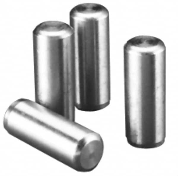 Value Collection - 1/8" Diam x 1-1/2" Pin Length Alloy Steel Oversized Dowel Pin - C 50-58 Hardness, 3,200 Lb Breaking Strength, 1 Beveled & 1 Rounded End - Exact Tooling