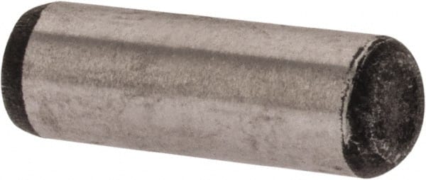 Value Collection - 1/8" Diam x 3/8" Pin Length Alloy Steel Oversized Dowel Pin - C 50-58 Hardness, 3,200 Lb Breaking Strength, 1 Beveled & 1 Rounded End - Exact Tooling