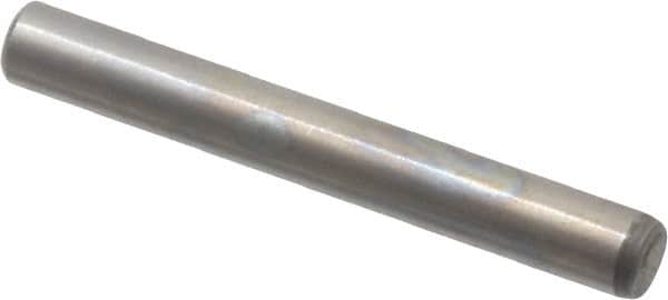 Value Collection - 1/8" Diam x 1" Pin Length Alloy Steel Oversized Dowel Pin - C 50-58 Hardness, 3,200 Lb Breaking Strength, 1 Beveled & 1 Rounded End - Exact Tooling
