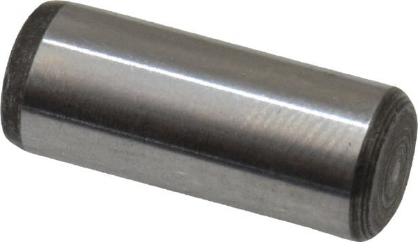 Value Collection - 1/4" Diam x 5/8" Pin Length Alloy Steel Oversized Dowel Pin - C 50-58 Hardness, 12,800 Lb Breaking Strength, 1 Beveled & 1 Rounded End - Exact Tooling