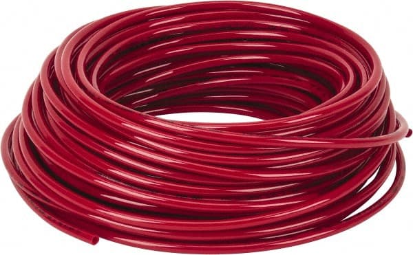 Coilhose Pneumatics - 0.17" ID x 1/4" OD, 100' Long, Nylon Tube - Red, 265 Max psi, -60 to 200°F - Exact Tooling