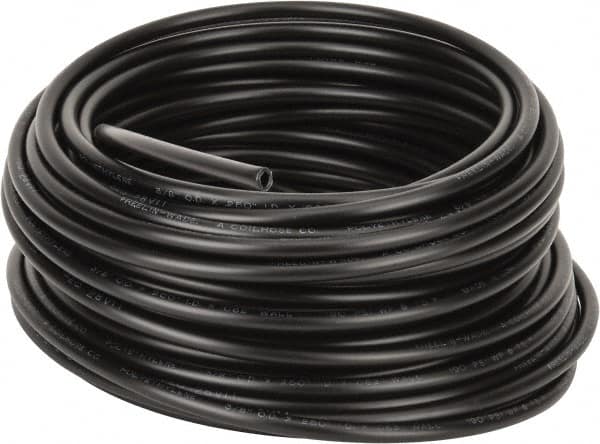 Coilhose Pneumatics - 1/4" ID x 3/8" OD, 100' Long, Polyethylene Tube - Black, 192 Max psi, -60 to 200°F - Exact Tooling