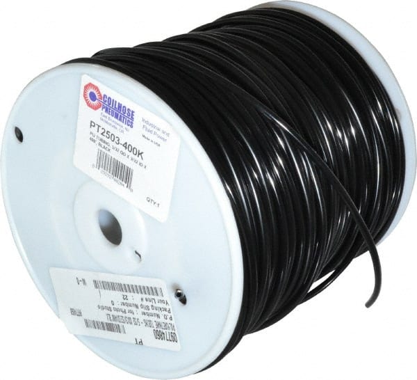 Coilhose Pneumatics - 0.093" ID x 5/32" OD, 400' Long, Polyurethane Tube - Black, 176 Max psi, -60 to 200°F - Exact Tooling