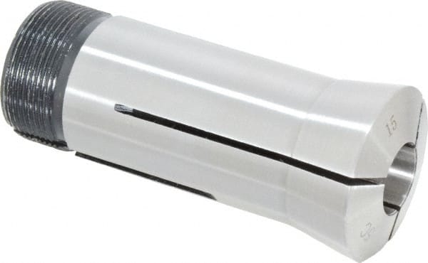 Interstate - 15 mm 5C Round Collet - 1.047-24 Internal Thread Size, Steel - Exact Tooling