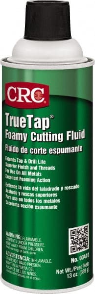 CRC - TrueTap Foamy, 16 oz Aerosol Cutting & Tapping Fluid - Straight Oil, For Drilling, Reaming, Sawing, Shearing, Threading, Turning - Exact Tooling