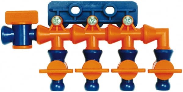Loc-Line - 1/4" Hose Inside Diam, Coolant Hose Manifold - For Use with Loc-Line Modular Hose System and Shields, 6 Pieces - Exact Tooling