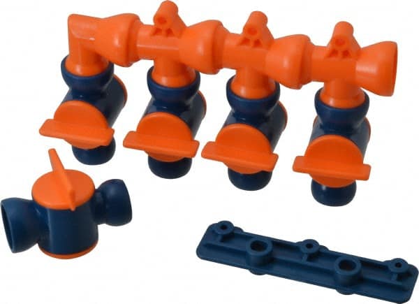 Loc-Line - 1/2" Hose Inside Diam, Coolant Hose Manifold - For Use with Loc-Line Modular Hose System and Shields, 6 Pieces - Exact Tooling