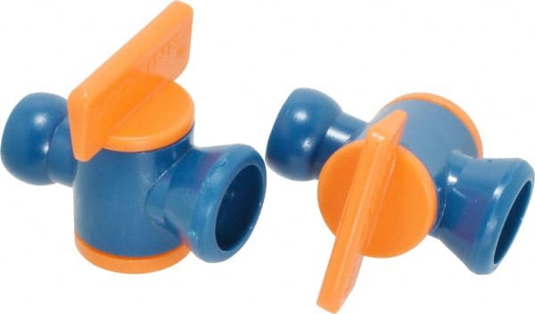 Loc-Line - 2 Piece, 1/4" ID Coolant Hose In-Line Valve - Female to Ball Connection, Acetal Copolymer Body, Unthreaded, Use with Loc-Line Modular Hose Systems - Exact Tooling