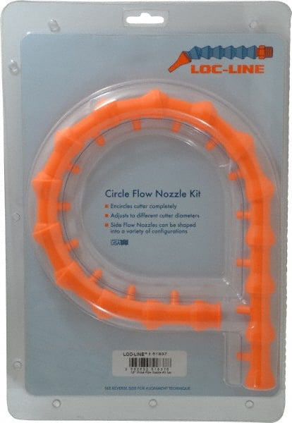 Loc-Line - 1/2" Hose Inside Diam x 1/2" Nozzle Diam, Coolant Hose Nozzle Kit - For Use with Loc-Line Modular Hose System, 16 Pieces - Exact Tooling