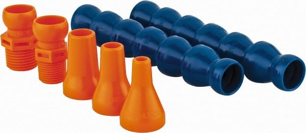 Loc-Line - 13" Hose Length, 1/2, 1/4 & 3/8" Nozzle Diam, 1/2" Hose ID, Coolant Hose Kit - 3/8 & 1/2" NPT For Loc-Line Modular Hose Systems - Exact Tooling