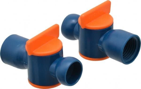Loc-Line - 2 Piece, 1/2" ID Coolant Hose Valve Pack - Female to Male Connection, Acetal Copolymer Body, 1/2 NPT, Use with Loc-Line Modular Hose Systems - Exact Tooling