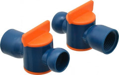 Loc-Line - 2 Piece, 1/2" ID Coolant Hose Valve Pack - Female to Male Connection, Acetal Copolymer Body, 1/2 NPT, Use with Loc-Line Modular Hose Systems - Exact Tooling