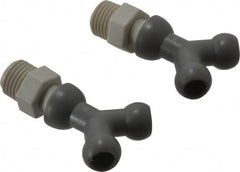 Cedarberg - 1/4" Hose Inside Diam, NPT Thread, Coolant Hose Y-Fitting - 1/4" Thread, Male to Male, for Use with Snap Together Hose System, 2 Pieces - Exact Tooling