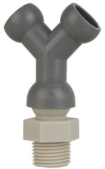 Cedarberg - 1/2" Hose Inside Diam, NPT Thread, Coolant Hose Y-Fitting - 3/8" Thread, Male to Male, for Use with Snap Together Hose System, 2 Pieces - Exact Tooling