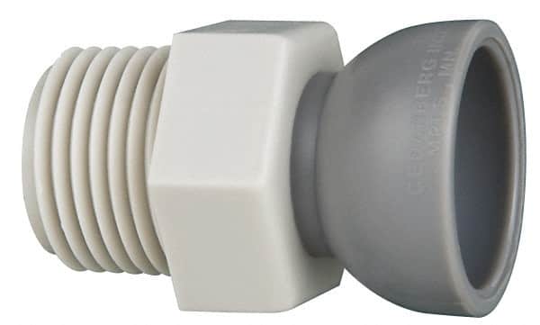 Cedarberg - 2 Piece, 1/2" Hose ID, Female to Male Coolant Hose Pipe Thread Connector - 3/8" NPT, For Snap-Loc Modular Hose Systems - Exact Tooling