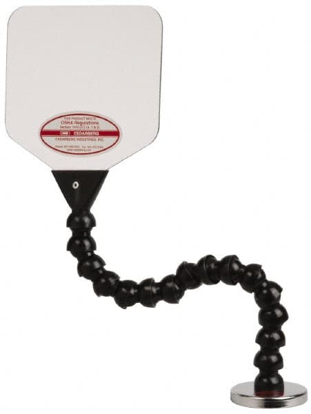 Cedarberg - Polycarbonate Flat Base & Shield - 6" Wide x 6" Long x 1/8" Thick, 12" Arm Reach, Magnetic Base, For General Purpose Use - Exact Tooling