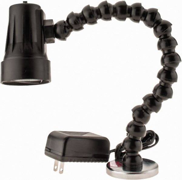 Cedarberg - 12 Inch, Gooseneck, Magnetic Mounted, Halogen, Black, General Purpose Task Light - 20 Watt, 115 Volt, Nonmagnifying - Exact Tooling