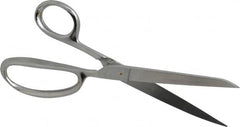 Heritage Cutlery - 4-1/4" LOC, 9-1/2" OAL Stainless Steel Standard Shears - Right Hand, Metal Straight Handle, For General Purpose Use - Exact Tooling