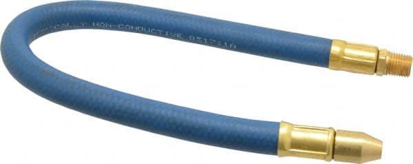 Coilhose Pneumatics - 18" Hose Length, 1/4" Nozzle Diam, 3/8" Hose ID, Coolant Hose - 1/4" NPT For Mist Coolant Systems - Exact Tooling
