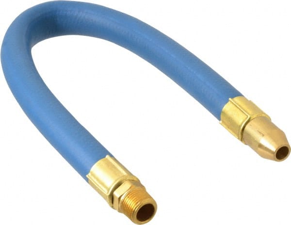Coilhose Pneumatics - 18" Hose Length, 3/8" Nozzle Diam, 1/2" Hose ID, Coolant Hose - 3/8" NPT For Mist Coolant Systems - Exact Tooling