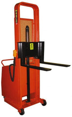 Wesco Industrial Products - 1,000 Lb Capacity, 64" Lift Height, Battery Operated Counter Weight Lift - 1" Lowered Height, 13" Load Center, 25" Fork Length, 27" Overall Width - Exact Tooling