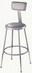 NPS - 24 to 32" High, Adjustable Height Stool - Vinyl Seat, Gray - Exact Tooling
