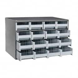 Akro-Mils - 16 Drawer, Small Parts Modular Steel Frame Storage Cabinet - 11" Deep x 17" Wide x 11" High - Exact Tooling