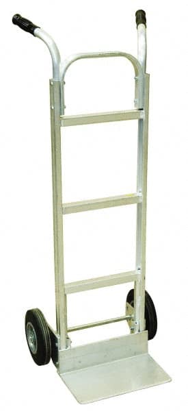 Harper Trucks - 600 Lb Capacity 49" OAH Hand Truck - High Back Dual Handle, Aluminum, Solid Rubber Wheels - Exact Tooling