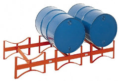 Made in USA - 2,400 Lb Load Capacity, 55 Gal Drum Storage Rack - 71-1/2" Wide x 12-1/2" High - Exact Tooling