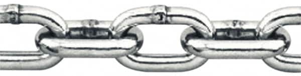 Pewag - 1/8" Welded Stainless Steel Chain - 410 Lb Capacity, Grade 30, Cut to Length, Stainless Steel, Bright Finish - Exact Tooling