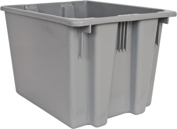 Rubbermaid - 1.6 Cu Ft, Gray Polyethylene Tote Container - Stacking, Nesting, 19-1/2" Long x 15-1/2" Wide x 13" High - Exact Tooling