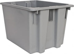 Rubbermaid - 1.6 Cu Ft, Gray Polyethylene Tote Container - Stacking, Nesting, 19-1/2" Long x 15-1/2" Wide x 13" High - Exact Tooling