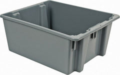 Rubbermaid - 2 Cu Ft, 100 Lb Load Capacity Gray Polyethylene Tote Container - Stacking, Nesting, 23-1/2" Long x 19-1/2" Wide x 10" High - Exact Tooling