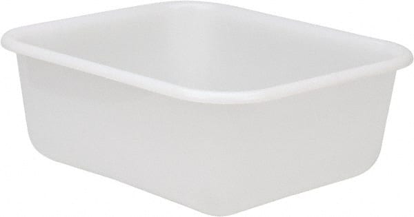 Rubbermaid - 2.8 Gal, White Polyethylene Tote Container - Nesting, 14.4" Long x 12.4" Wide x 5.4" High - Exact Tooling