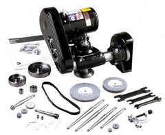 Dumore - Interchangeable, Internal and External Spindle, Tool Post Grinder - 6 Inch Wheel Diameter Compatibility, 9 to 20 Inch Lathe Swing Compatibility, 1/2 hp - Exact Tooling