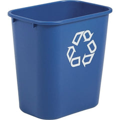 Rubbermaid - 28 Qt Blue Rectangle Recycling Container - Polyethylene, 15" High x 14.38" Long x 10-1/4" Wide - Exact Tooling
