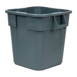 Rubbermaid - 28 Gal Gray Square Trash Can - Polyethylene, 22-1/2" High x 21-1/2" Long x 21-1/2" Wide - Exact Tooling