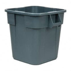 Rubbermaid - 28 Gal Gray Square Trash Can - Polyethylene, 22-1/2" High x 21-1/2" Long x 21-1/2" Wide - Exact Tooling