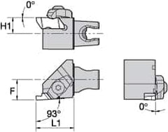 Kennametal - NG2L Insert, 30mm Head Length, 0.79mm Min Groove Width, Modular Grooving Cutting Unit Head - Left Hand Cut, System Size KM25, Series Top Notch - Exact Tooling