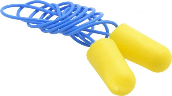 3M - Disposable, Corded, 32 dB Earplugs - Yellow, 200 Pairs - Exact Tooling