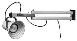 Made in USA - 90 Inch, Pivot Friction, Wall Mounted, Incandescent, Yellow, Dock Light - 100 Watt, 220/240 Volt, Nonmagnifying - Exact Tooling