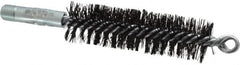 Schaefer Brush - 4-1/2" Brush Length, 1-1/4" Diam, Double Stem, Double Spiral Tube Brush - 7-1/2" Long, Tempered Steel Wire, 1/4" NPT Male Connection - Exact Tooling
